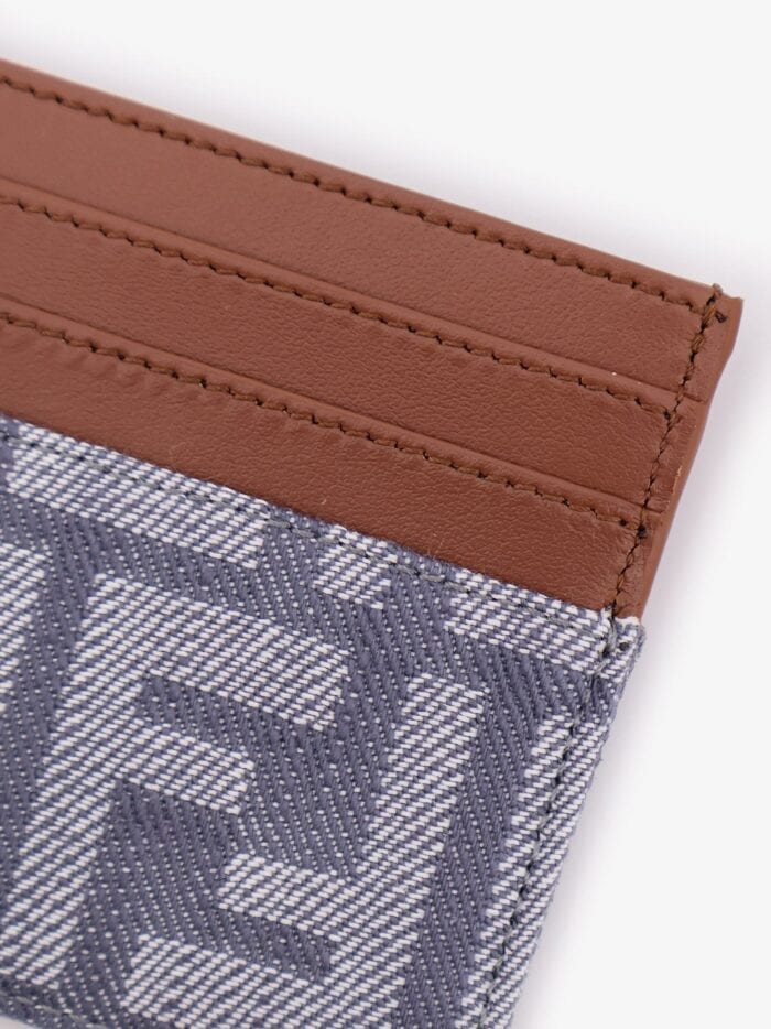 Fendi Leather And FF Jacquard Fabric Cardholder