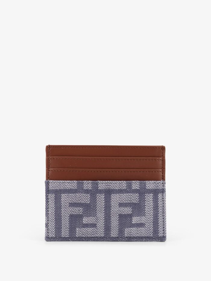 Fendi Leather And FF Jacquard Fabric Cardholder