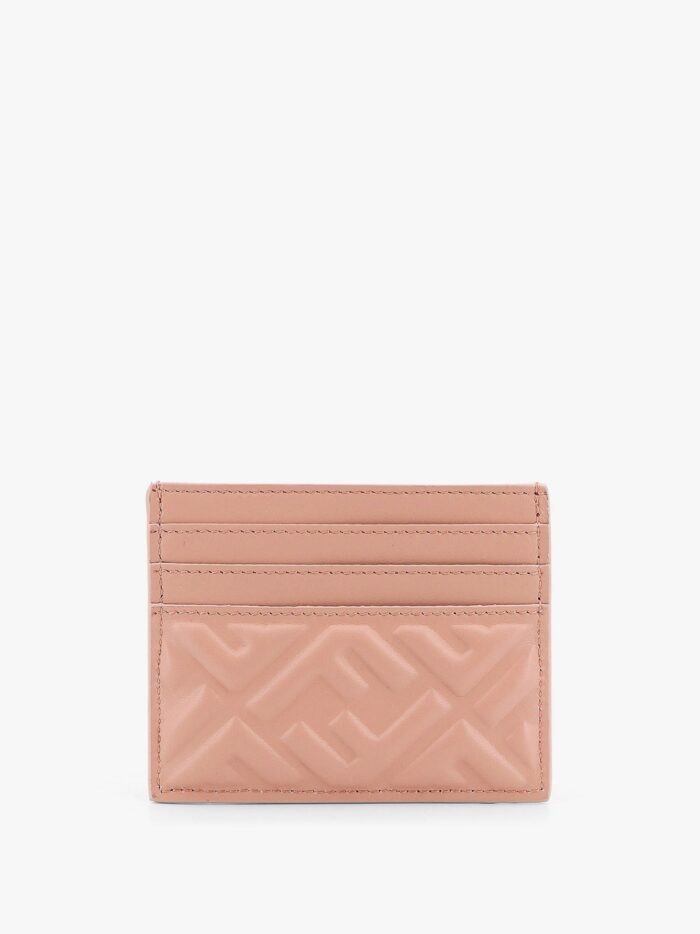 Fendi Leather Card Holder With All-over Ff Motif
