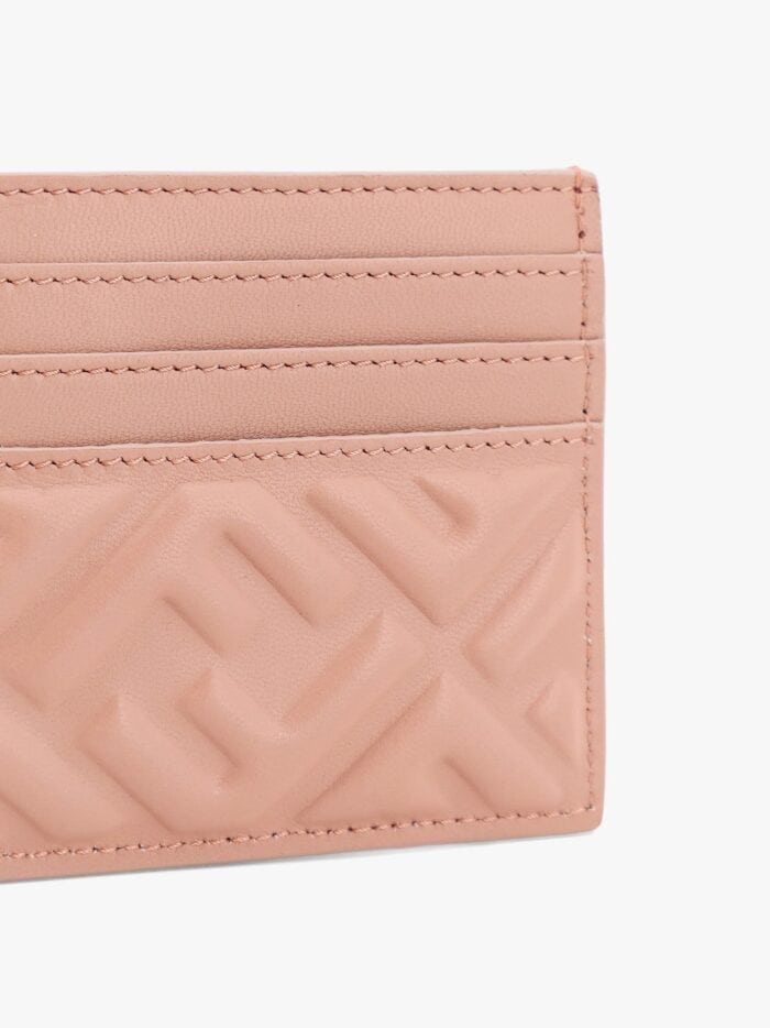 Fendi Leather Card Holder With All-over Ff Motif