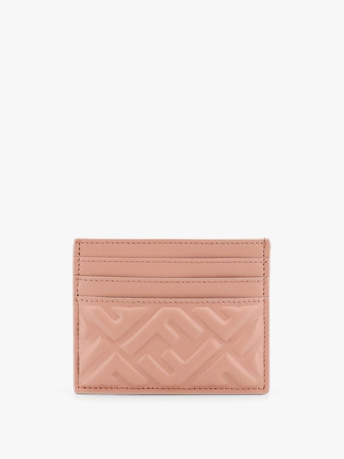 Fendi Leather Card Holder With All-over Ff Motif