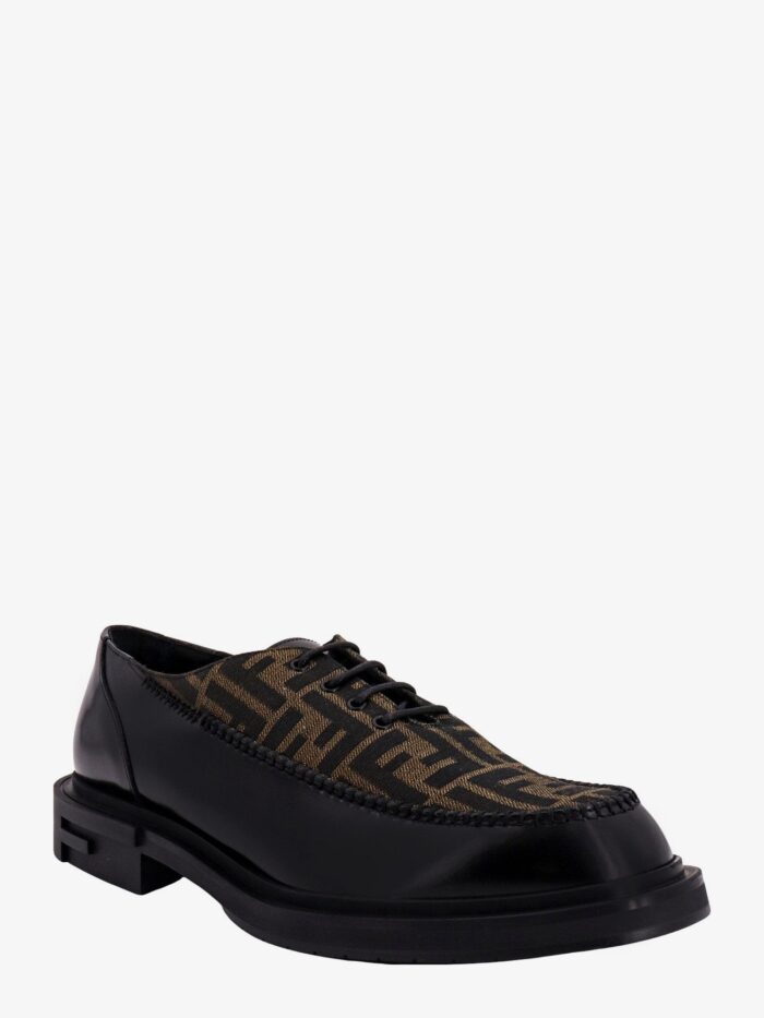 Fendi Leather Lace-up Shoe With Ff Insert
