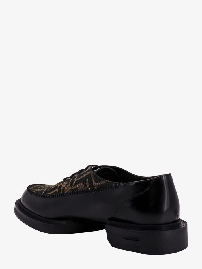 Fendi Leather Lace-up Shoe With Ff Insert