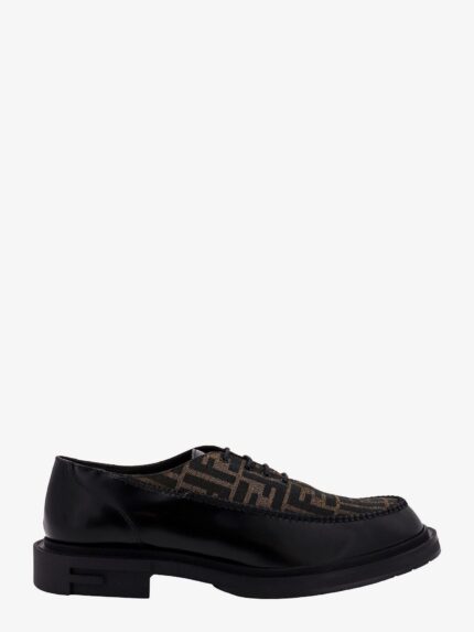 Fendi Leather Lace-up Shoe With Ff Insert