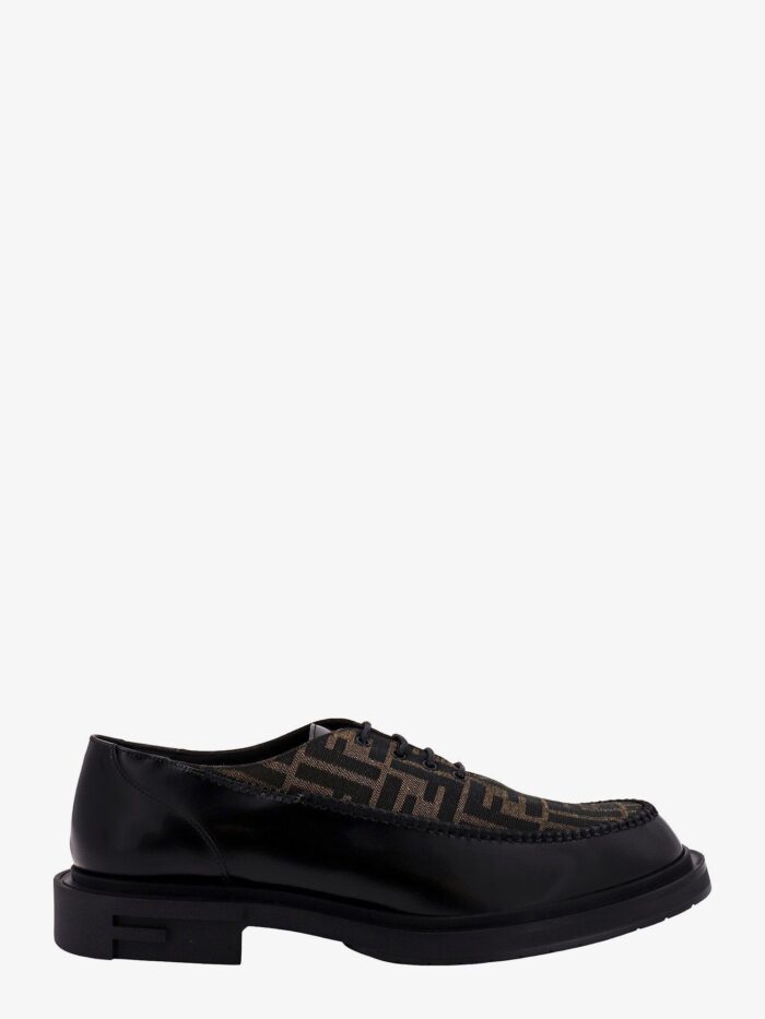 Fendi Leather Lace-up Shoe With Ff Insert