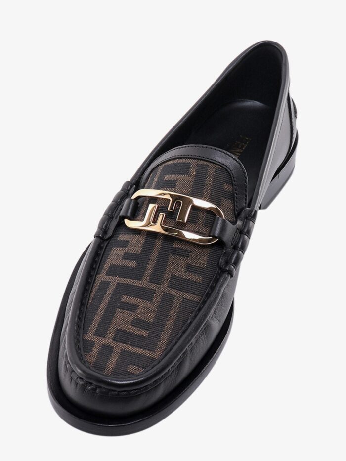 Fendi Leather Loafer With Ff Print Insert