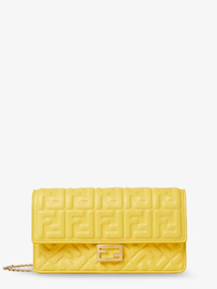 Fendi Leather Wallet On Chain Baguette