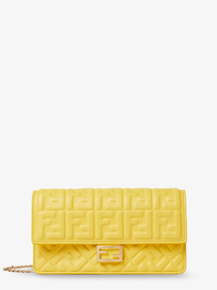 Fendi Leather Wallet On Chain Baguette