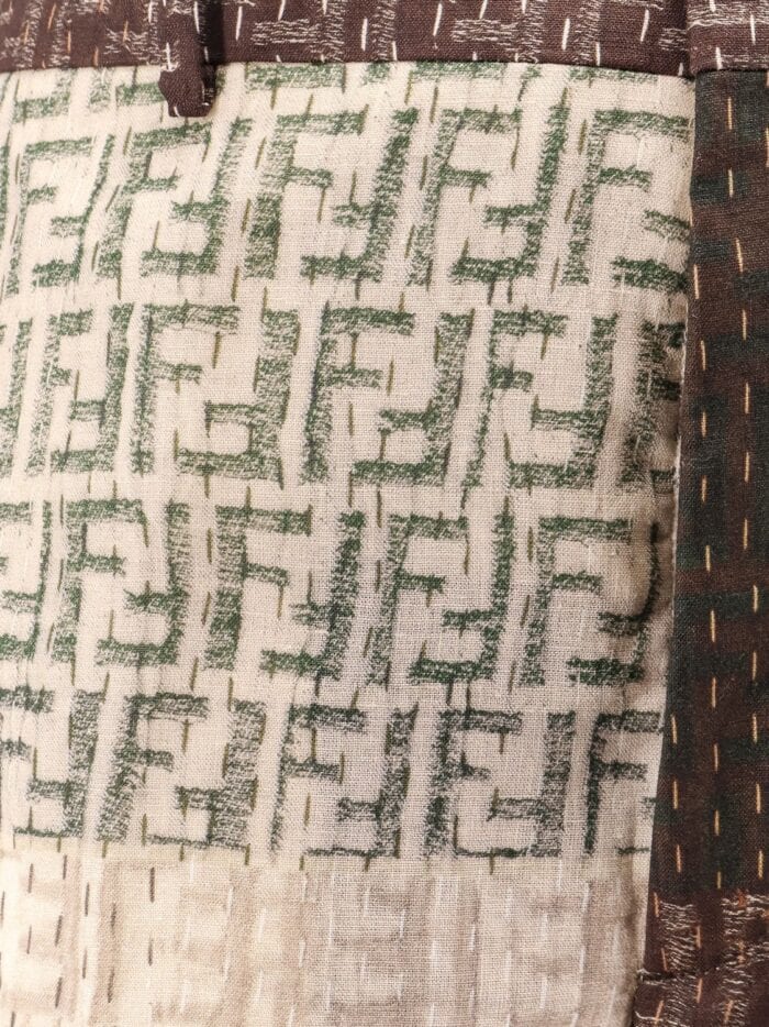 Fendi Linen Bermuda Shorts With All-over Ff Print