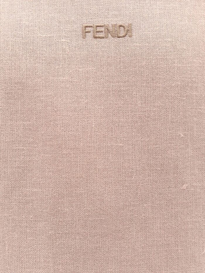 Fendi Linen Skirt With Side Zip And Slit
