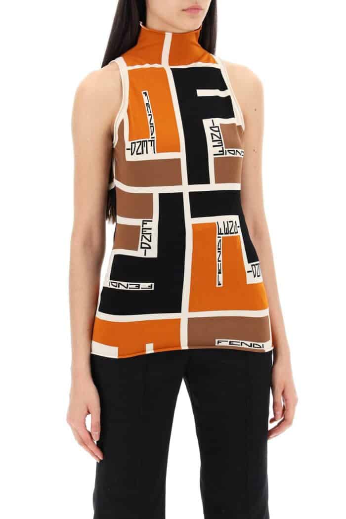 FENDI Lycra Top With Ff Puzzle Pattern