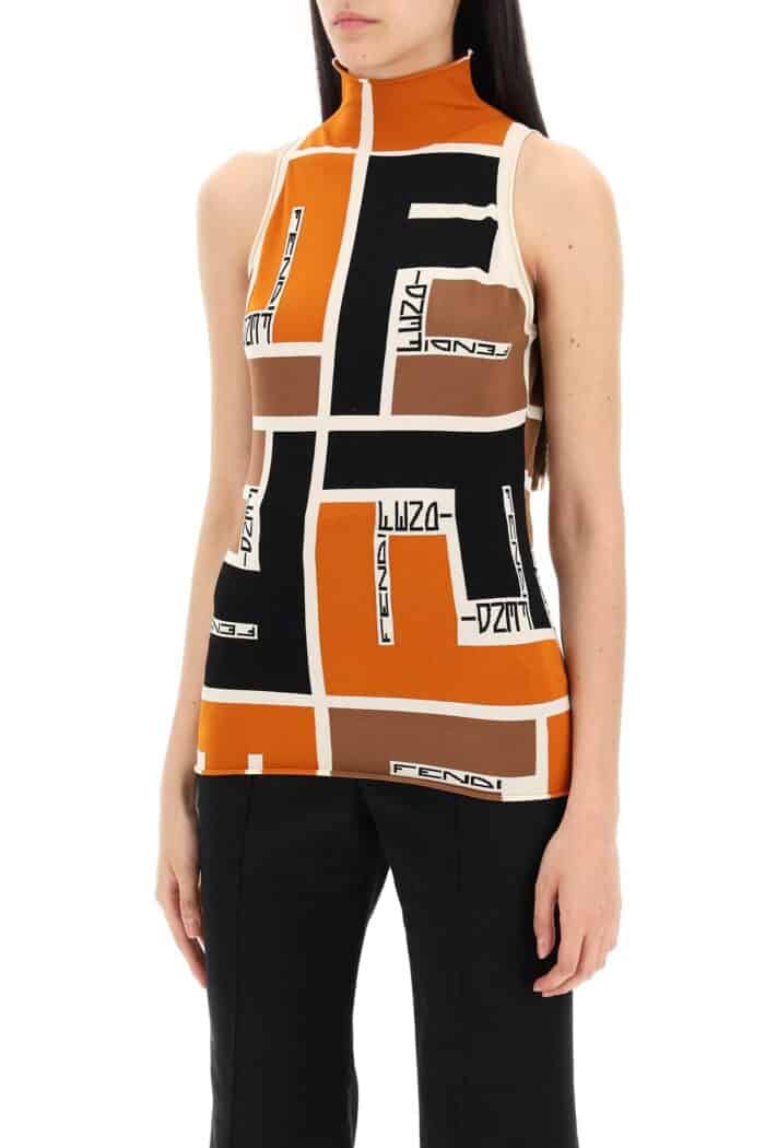 FENDI Lycra Top With Ff Puzzle Pattern