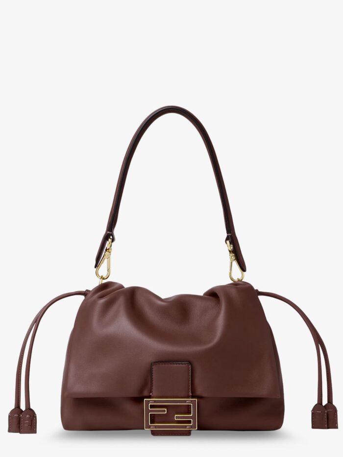 Fendi Mamma Baguette Medium Leather Crossbody Bag