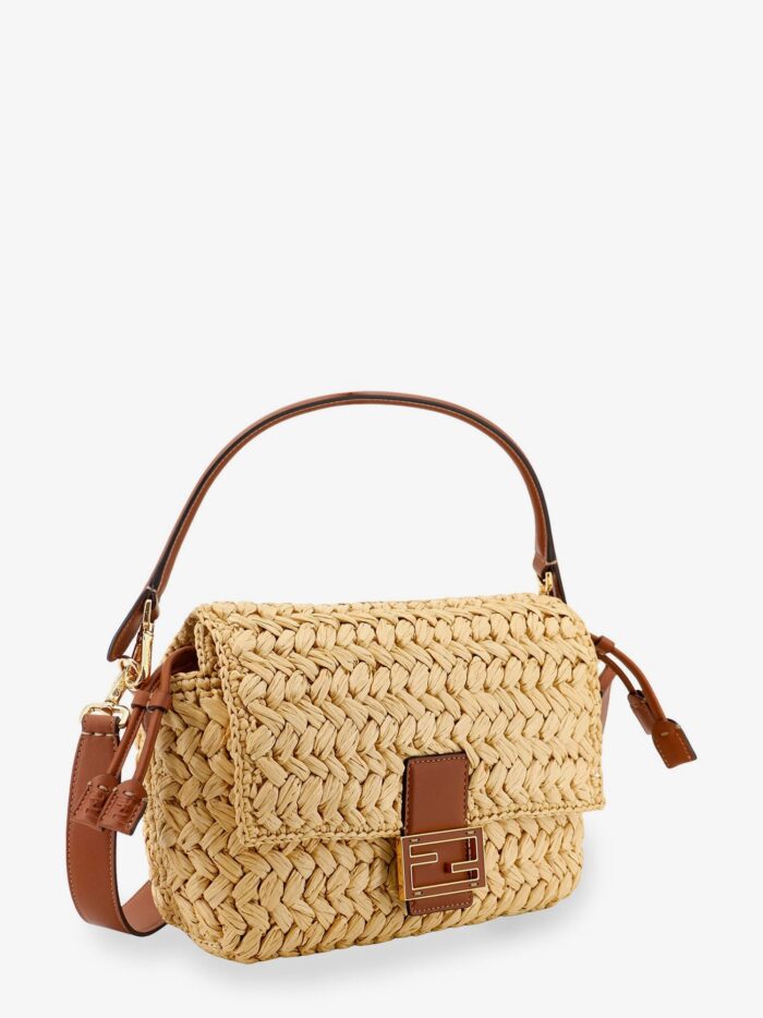 Fendi Mamma Baguette Medium Raffia Crossbody Bag