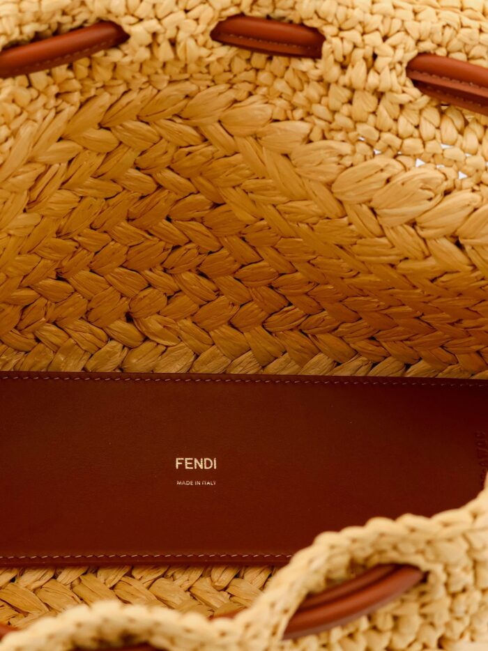Fendi Mamma Baguette Medium Raffia Crossbody Bag