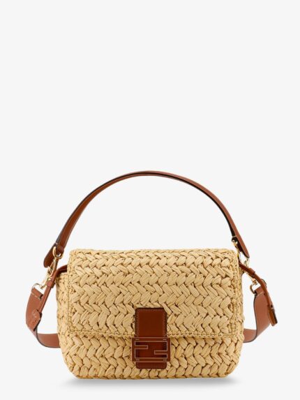 Fendi Mamma Baguette Medium Raffia Crossbody Bag
