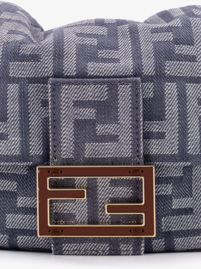 Fendi Mamma Baguette Small Jacquard FF Fabric Crossbody Bag