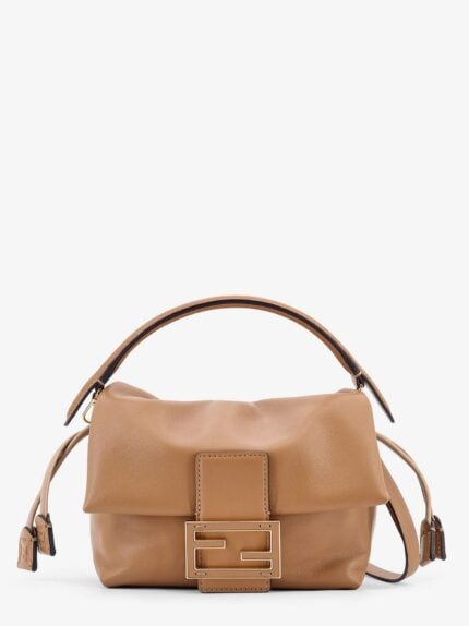 Fendi Mamma Baguette Small Leather Crossbody Bag
