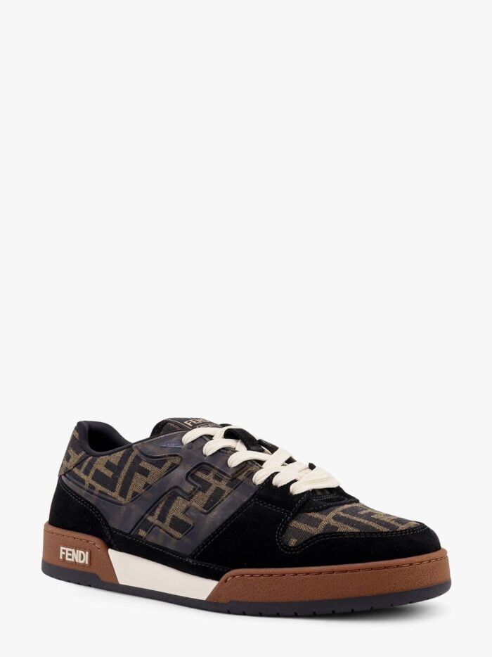 Fendi Match Low-top FF Jacquard Fabric And Suede Sneakers
