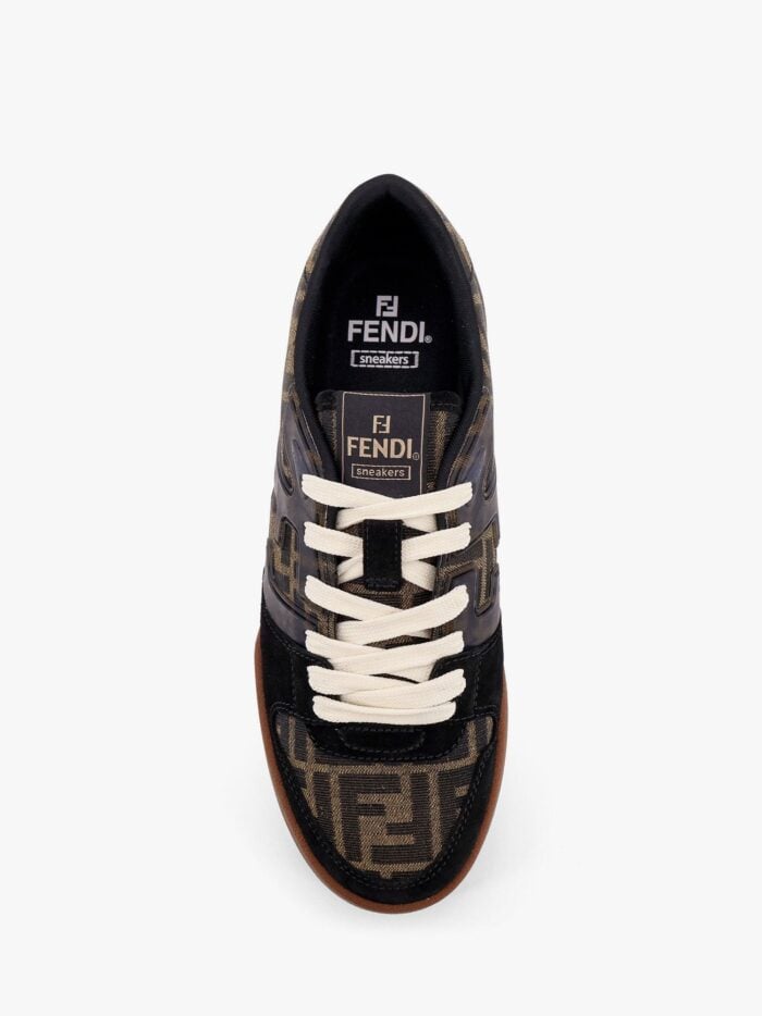 Fendi Match Low-top FF Jacquard Fabric And Suede Sneakers