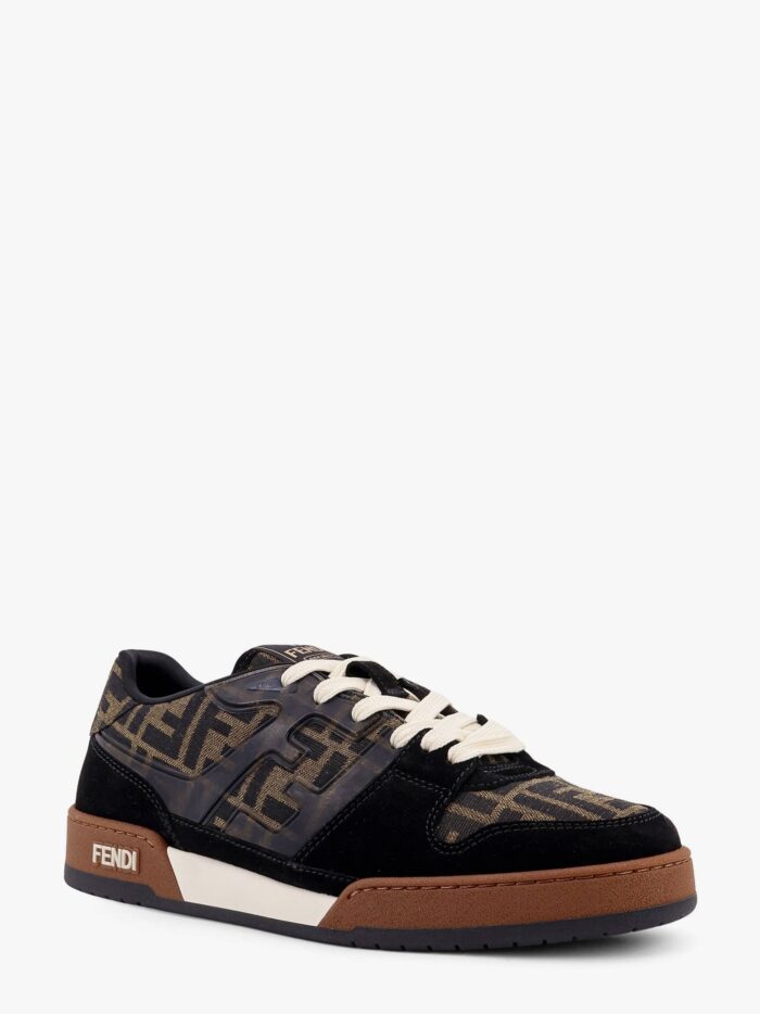 Fendi Match Low-top FF Jacquard Fabric And Suede Sneakers