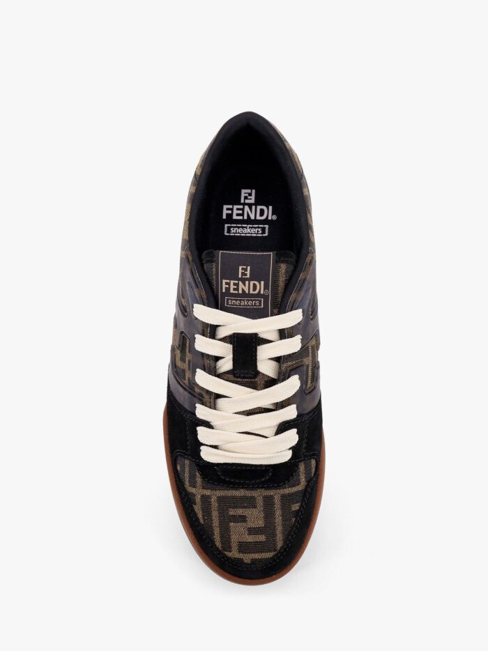 Fendi Match Low-top FF Jacquard Fabric And Suede Sneakers