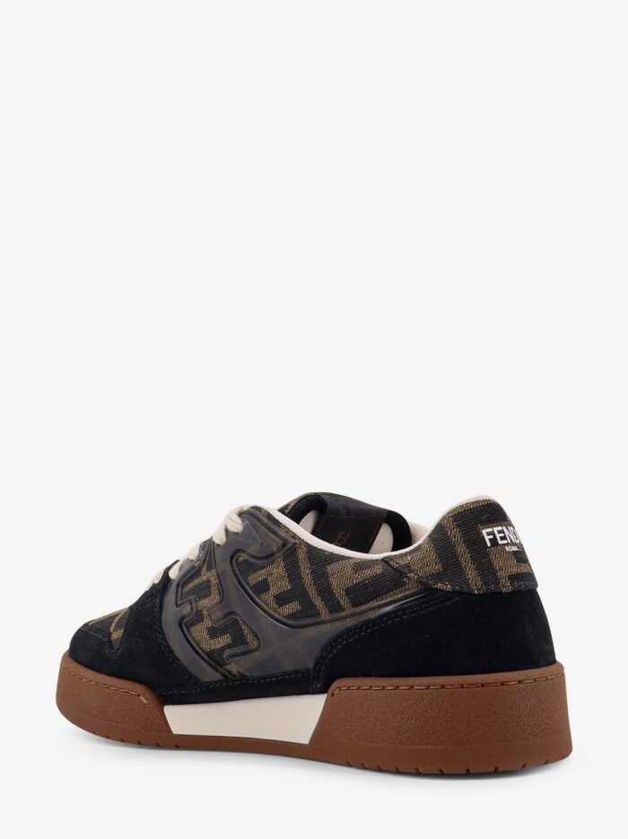 Fendi Match Suede Sneakers With Jacquard FF Fabric Inserts