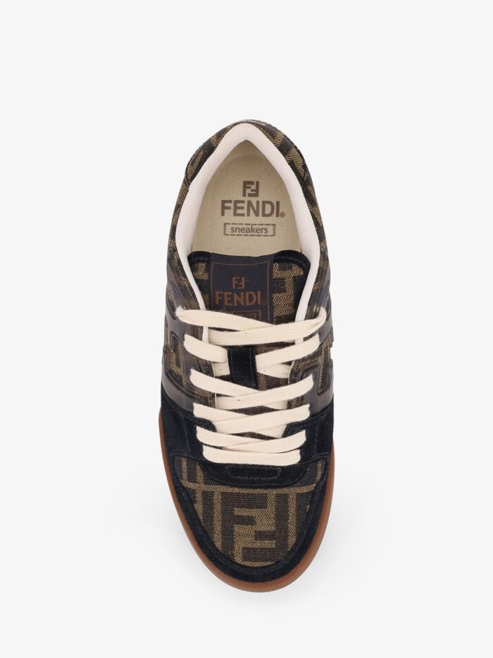Fendi Match Suede Sneakers With Jacquard FF Fabric Inserts