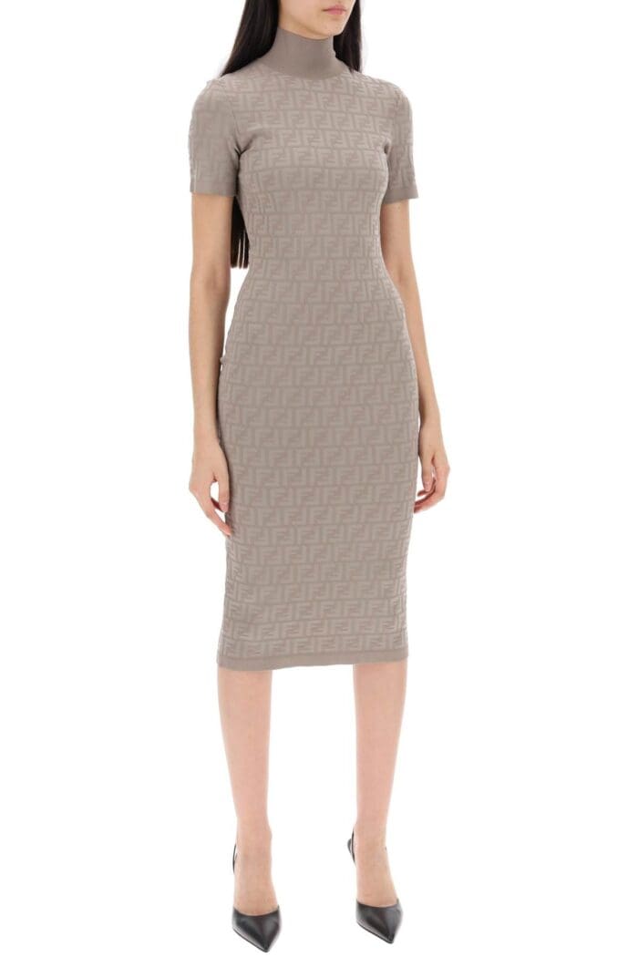 FENDI Midi Dress In Jacquard Ff Knit