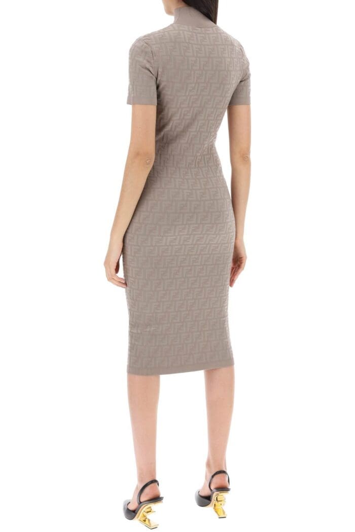 FENDI Midi Dress In Jacquard Ff Knit