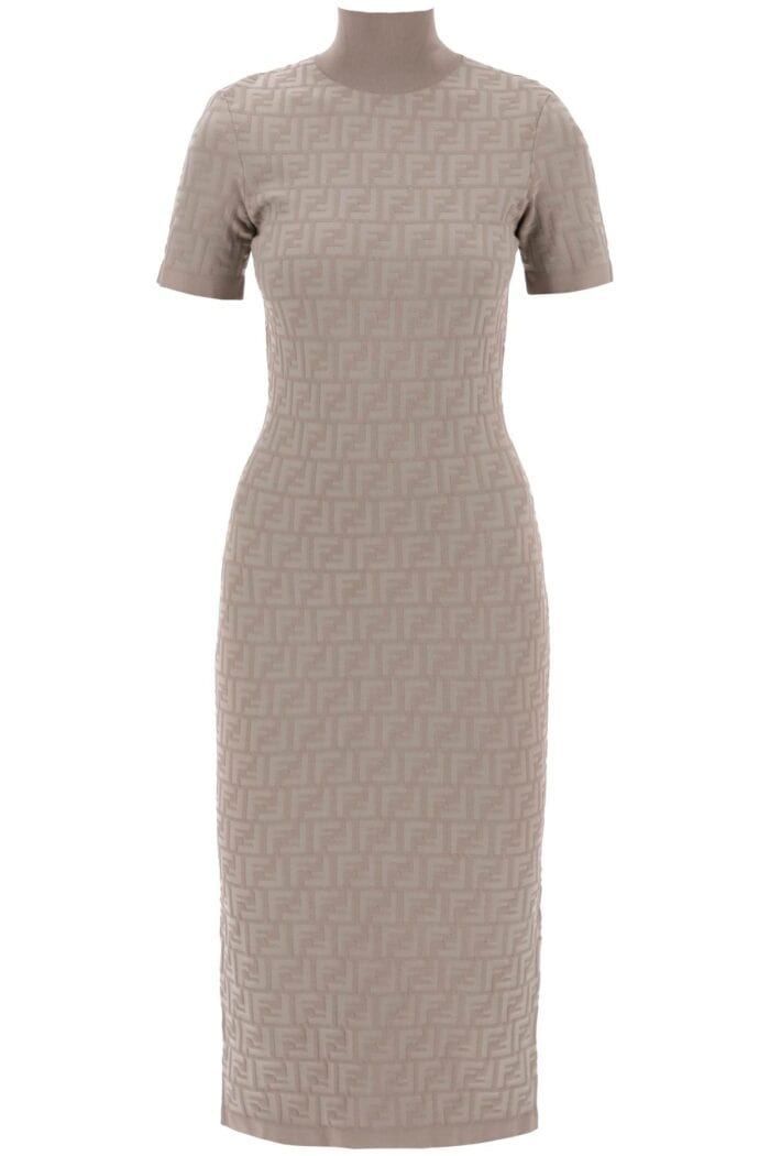 FENDI Midi Dress In Jacquard Ff Knit