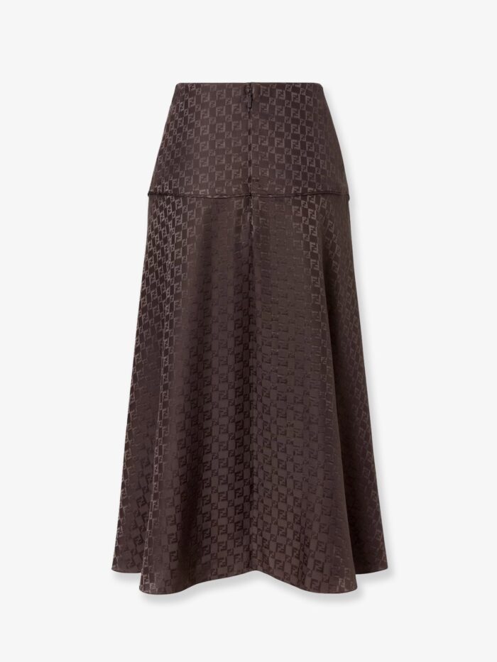 Fendi Midi FF Jacquard Silk Skirt