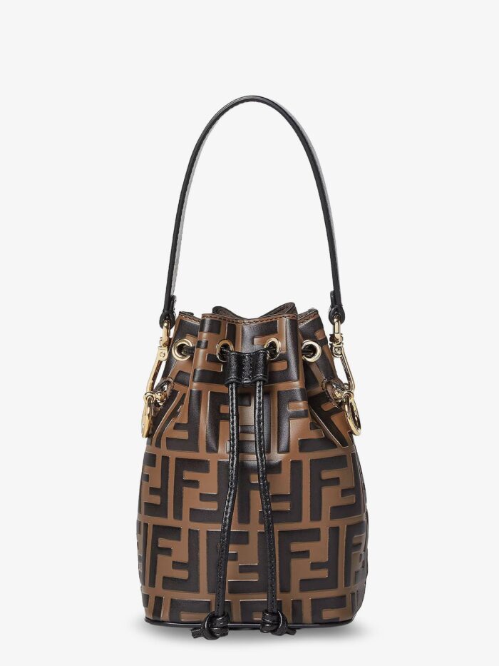 fendi mini mon tresor leather bucket bag with all over ff motif Fendi Mini Mon Tresor Leather Bucket Bag With All-over FF Motif