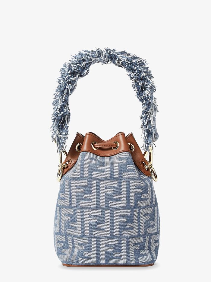 Fendi Mon Tresor Jacquard FF Fabric And Leather Bucket Bag