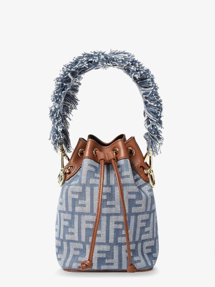Fendi Mon Tresor Jacquard FF Fabric And Leather Bucket Bag