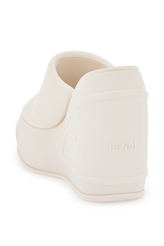 Fendi Nappa Leather Wedge Mules