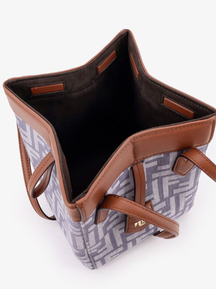 Fendi Origami Mini FF Jacquard Fabric And Leather Shoulder Bag