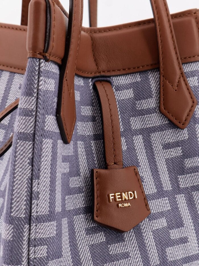Fendi Origami Mini FF Jacquard Fabric And Leather Shoulder Bag