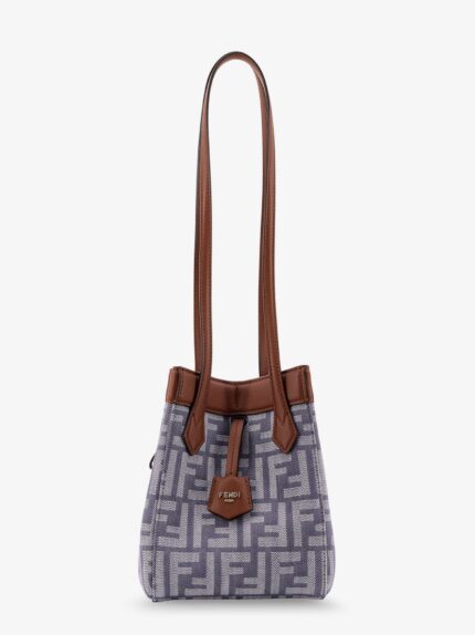 Fendi Origami Mini FF Jacquard Fabric And Leather Shoulder Bag