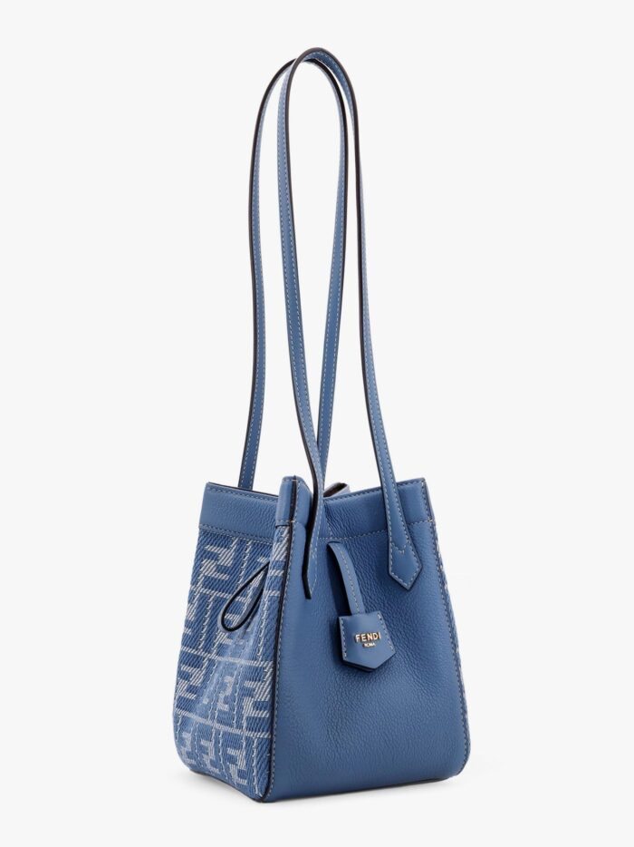 Fendi Origami Mini Leather And Denim-effect FF Jacquard Transformable Mini-bag
