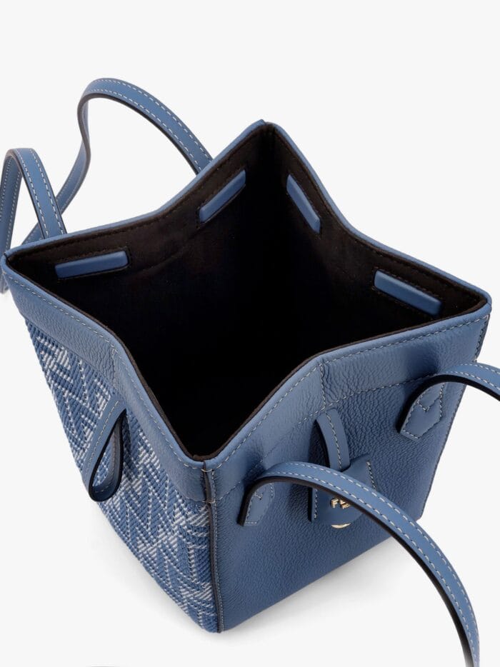 Fendi Origami Mini Leather And Denim-effect FF Jacquard Transformable Mini-bag
