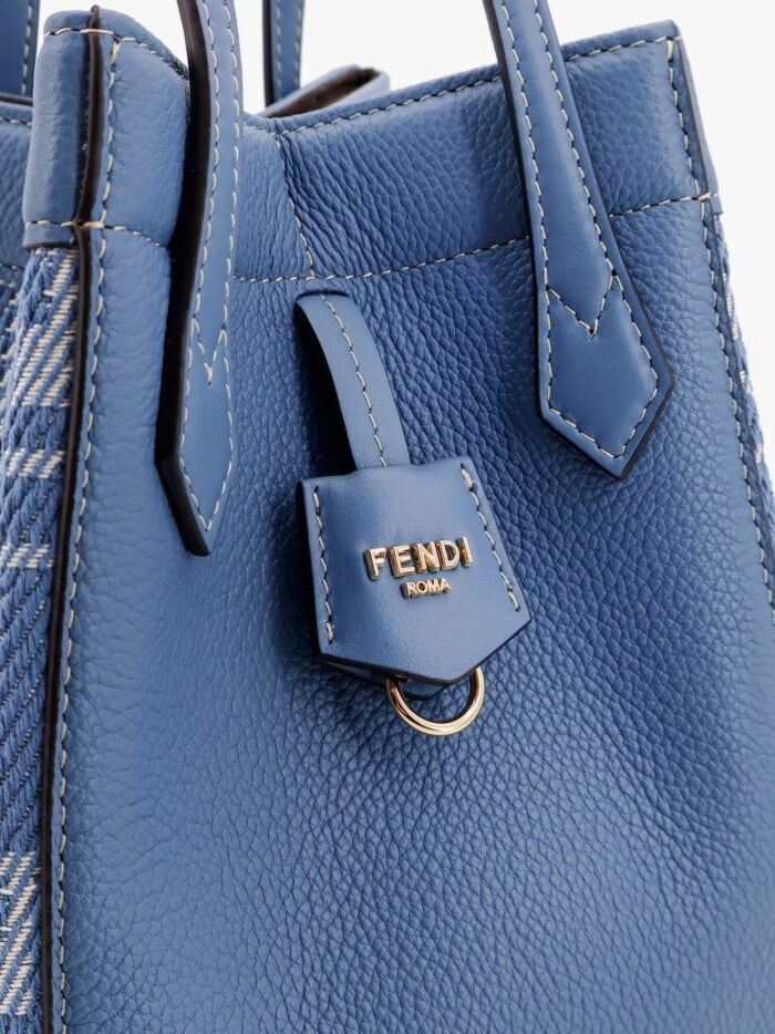 Fendi Origami Mini Leather And Denim-effect FF Jacquard Transformable Mini-bag
