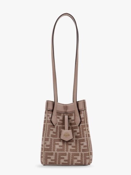 Fendi Origami Mini Leather And Denim-effect FF Jacquard Transformable Mini-bag