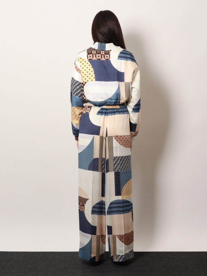 Fendi Patchwork Silk Trousers