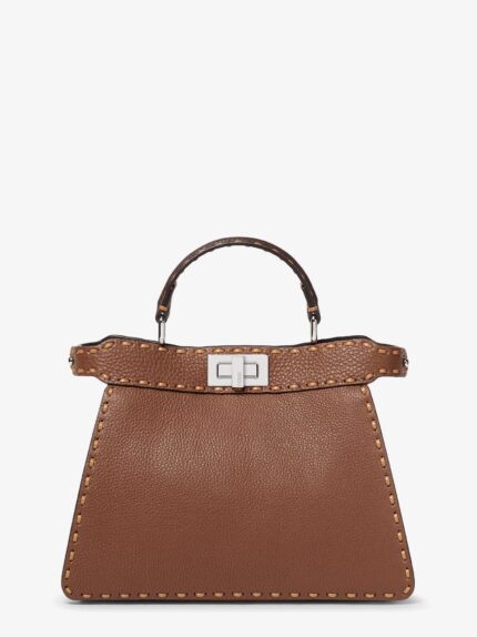 Fendi Peekaboo IseeU Small Leather Shoulder Bag With Selleria Macro Stitching