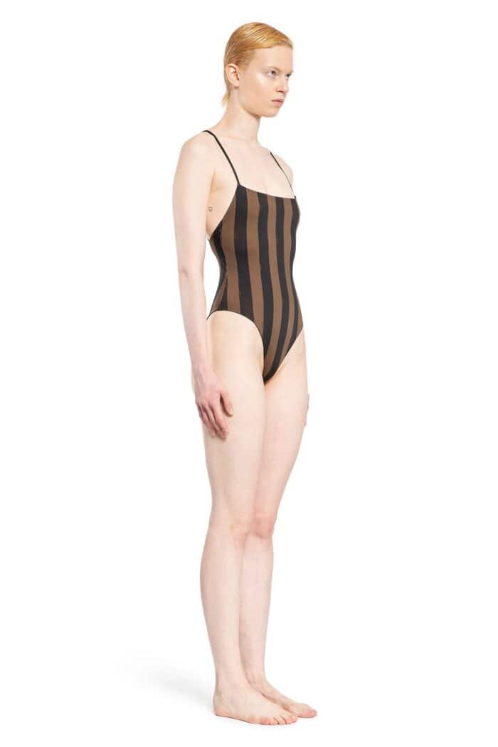 FENDI Pequin Stripes Reversible Swimsuit