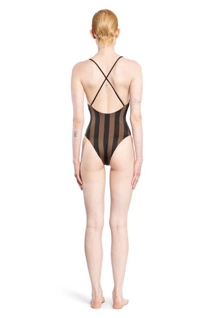 FENDI Pequin Stripes Reversible Swimsuit