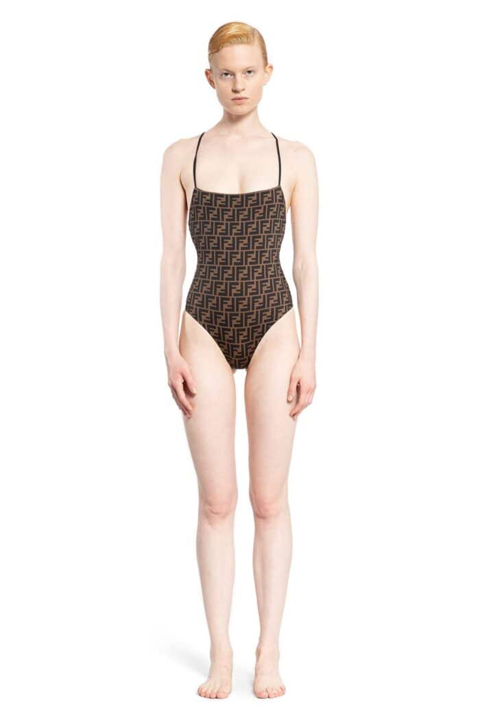 FENDI Pequin Stripes Reversible Swimsuit