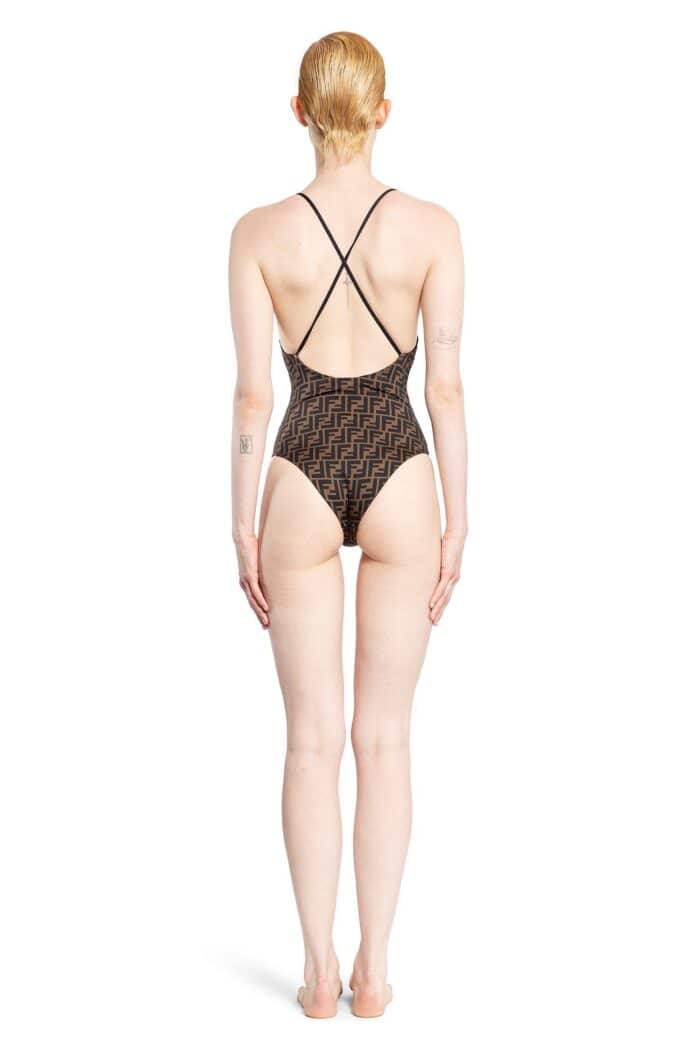 FENDI Pequin Stripes Reversible Swimsuit