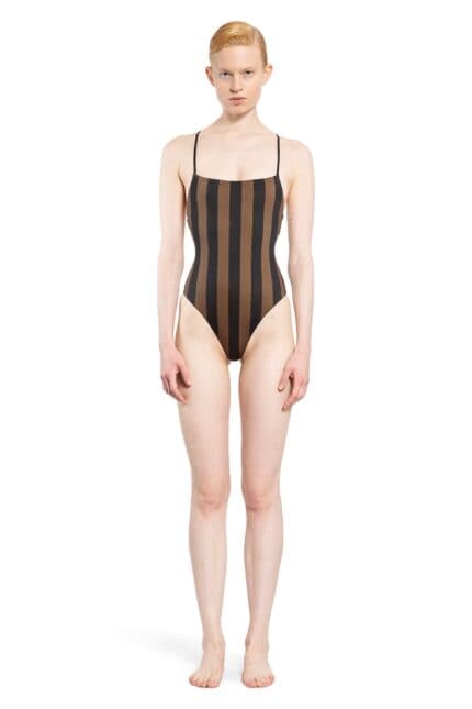 FENDI Pequin Stripes Reversible Swimsuit